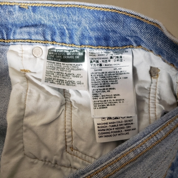 Levis 501 Womens Button Fly Light Wash Raw Hem Skinny Jeans-Size 31 - Picture 8 of 12